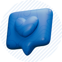 icone 3D bulle avec un coeur